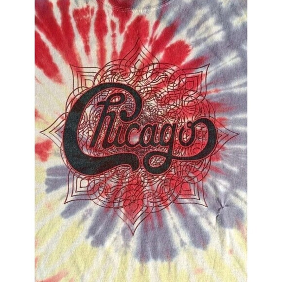 Vintage Chicago Band T-Shirt Men's Large Tie Dye Short Sleeve - Picture 2 of 7